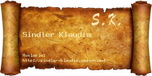 Sindler Klaudia névjegykártya